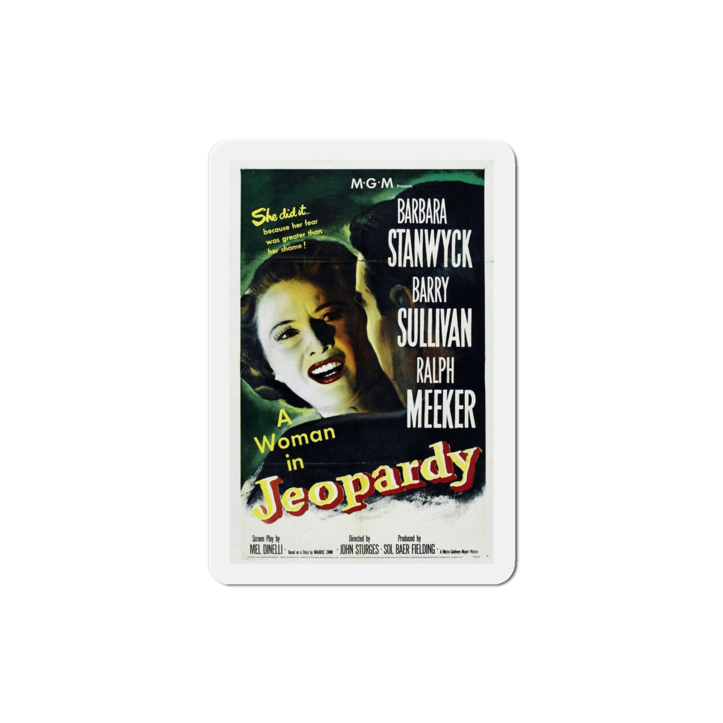 Jeopardy 1953 Movie Poster Die-Cut Magnet-4 Inch-The Sticker Space