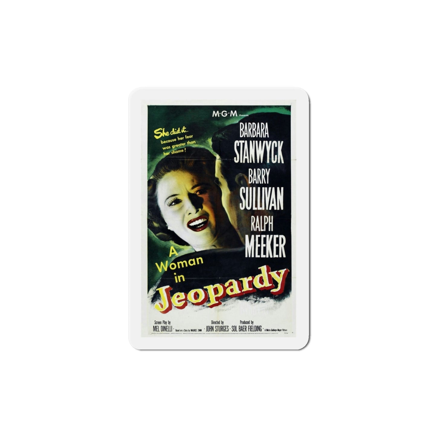 Jeopardy 1953 Movie Poster Die-Cut Magnet-6 Inch-The Sticker Space