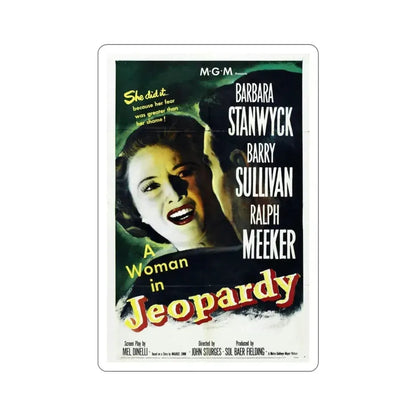 Jeopardy 1953 Movie Poster STICKER Vinyl Die-Cut Decal 4 Inch - The Sticker Space
