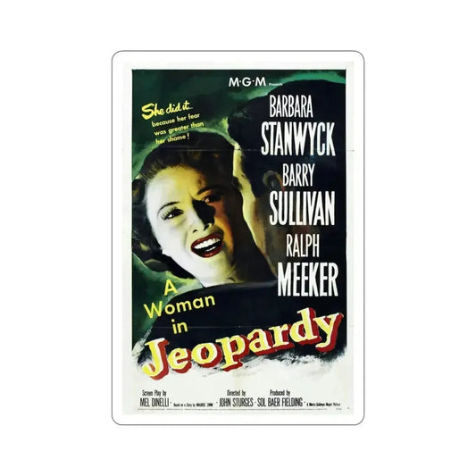 Jeopardy 1953 Movie Poster STICKER Vinyl Die-Cut Decal 6 Inch - The Sticker Space