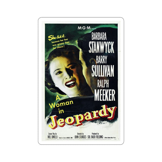 Jeopardy 1953 Movie Poster STICKER Vinyl Die-Cut Decal-6 Inch-The Sticker Space