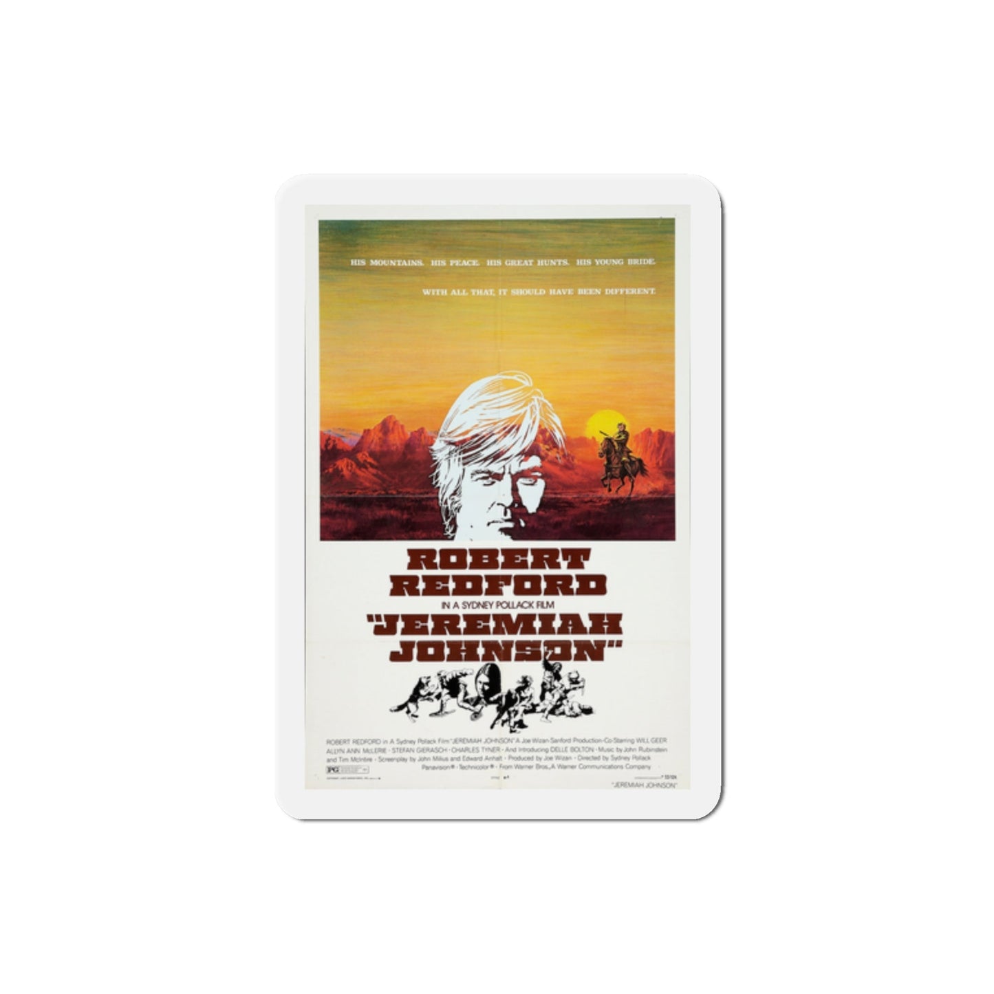 Jeremiah Johnson 1972 Movie Poster Die-Cut Magnet-2 Inch-The Sticker Space