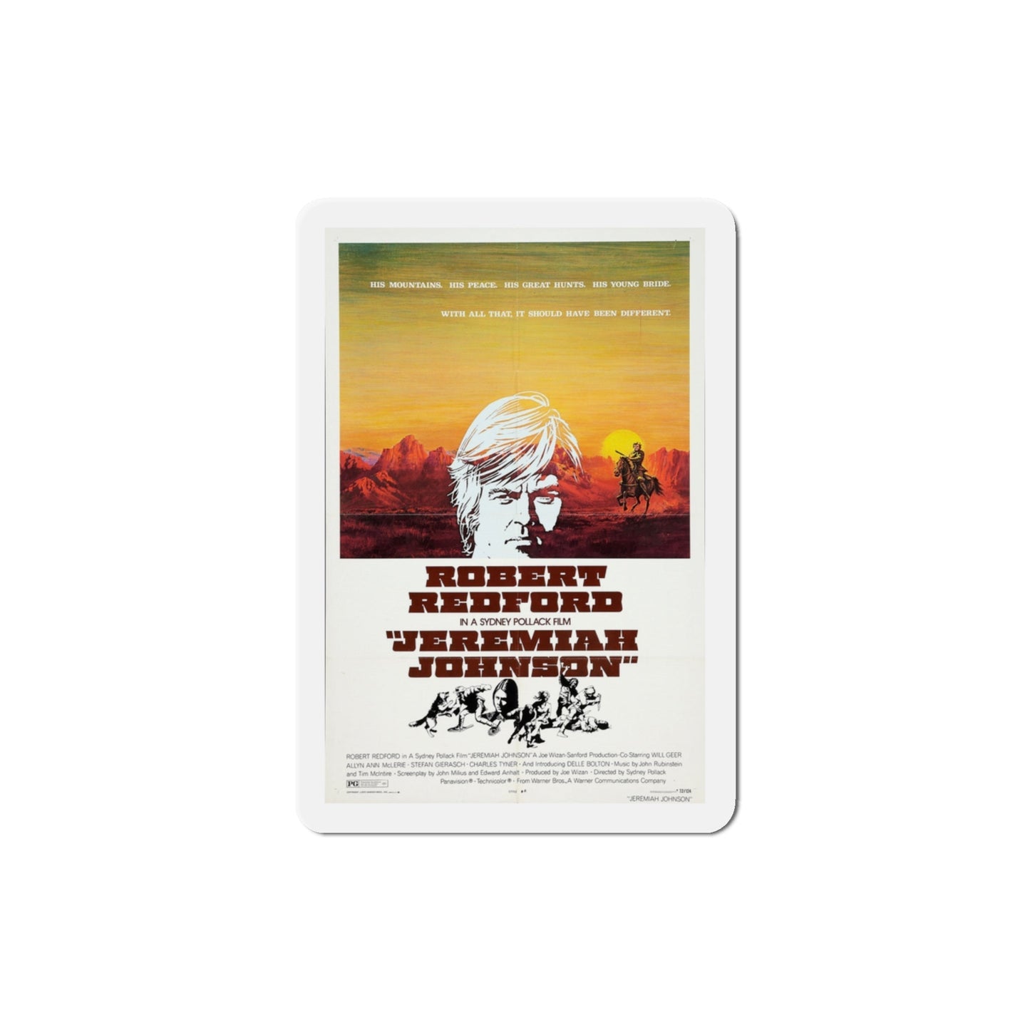 Jeremiah Johnson 1972 Movie Poster Die-Cut Magnet-3 Inch-The Sticker Space