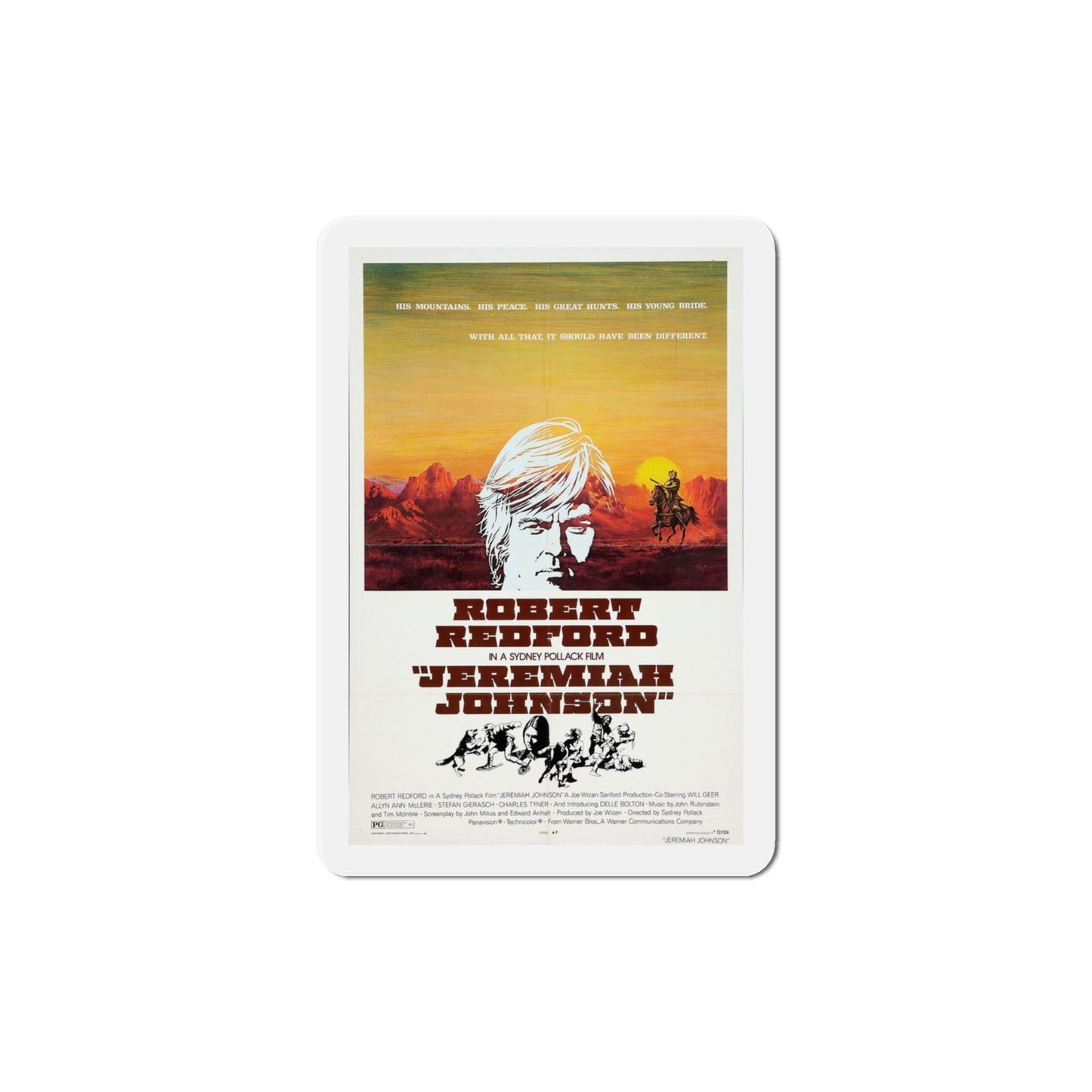 Jeremiah Johnson 1972 Movie Poster Die-Cut Magnet-4 Inch-The Sticker Space