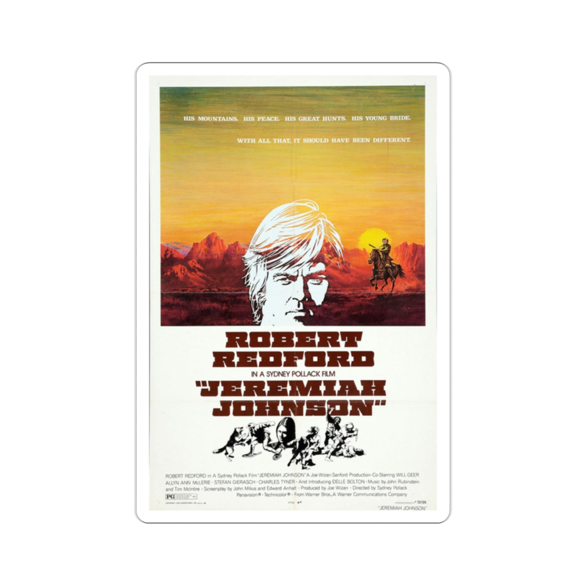 Jeremiah Johnson 1972 Movie Poster STICKER Vinyl Die-Cut Decal-2 Inch-The Sticker Space