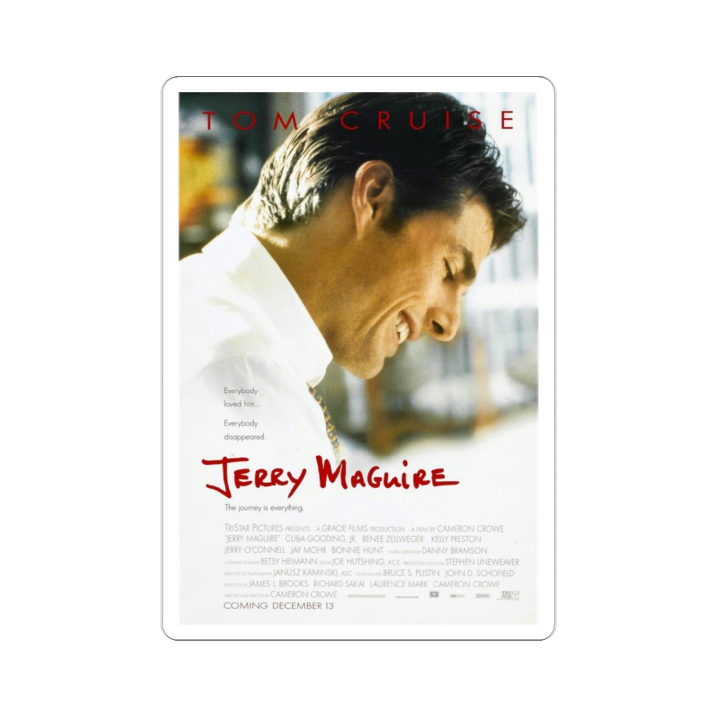 Jerry Maguire 1996 Movie Poster STICKER Vinyl Die-Cut Decal-2 Inch-The Sticker Space