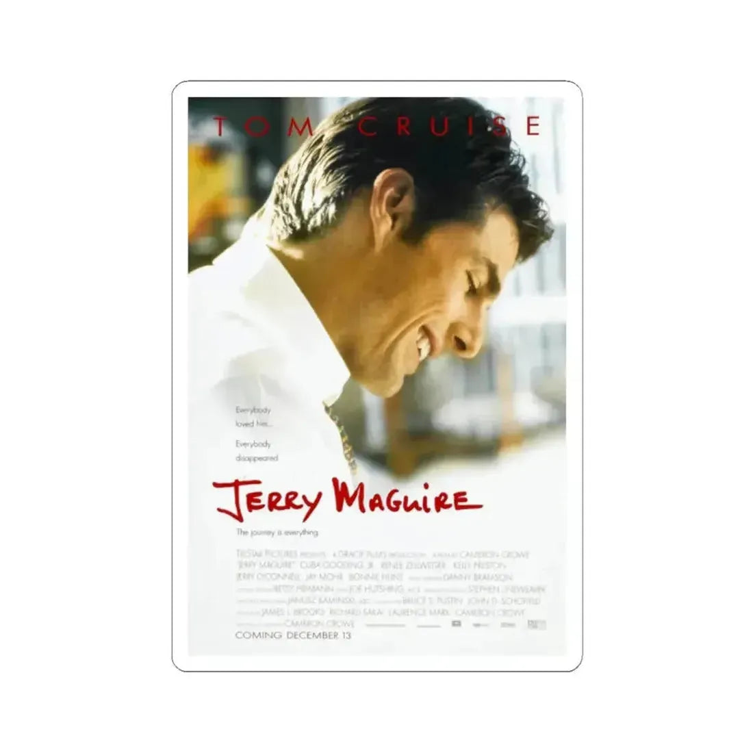 Jerry Maguire 1996 Movie Poster - STICKER Vinyl Kiss-Cut Decal 2 Inch White - The Sticker Space