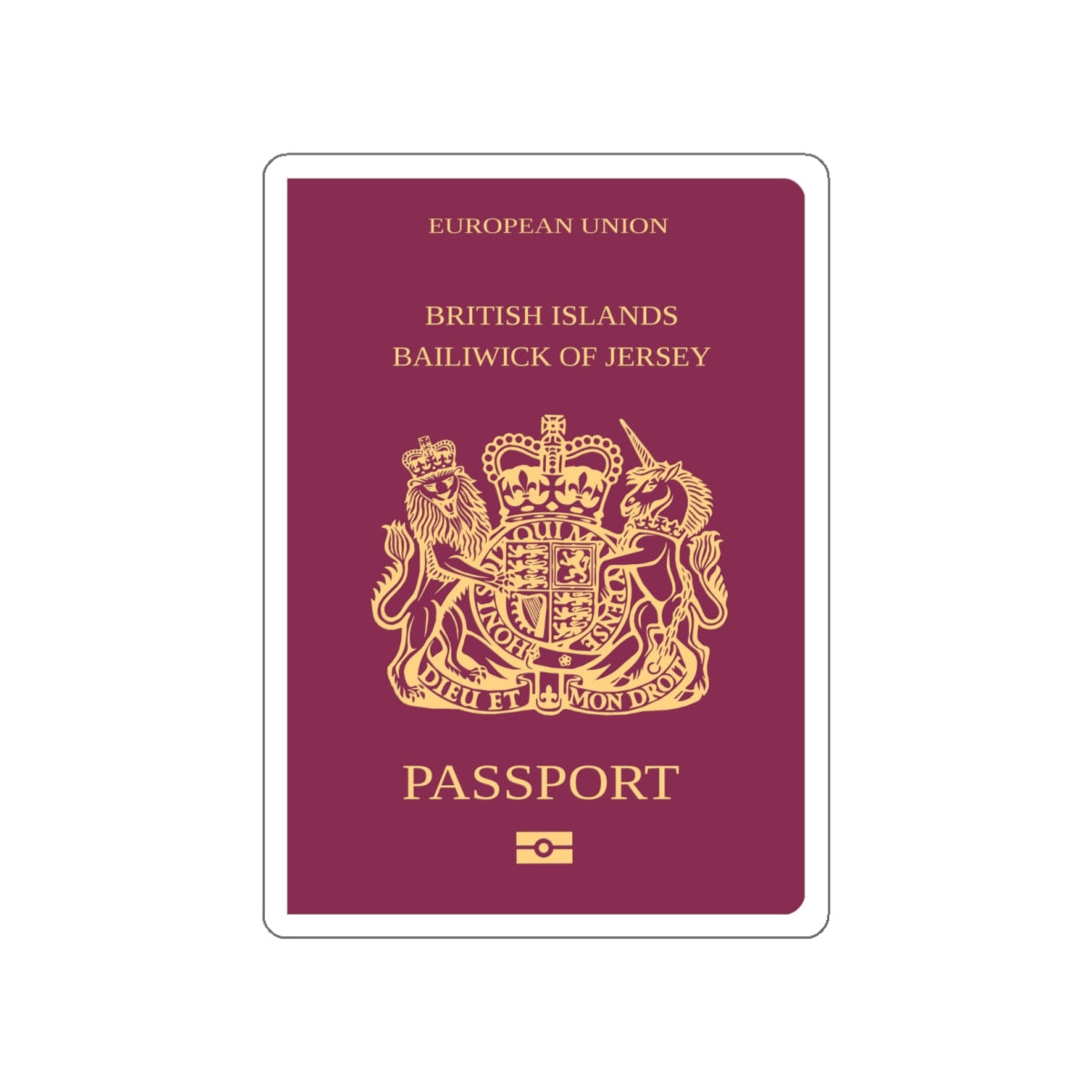 Jersey Passport STICKER Vinyl Die-Cut Decal-White-The Sticker Space