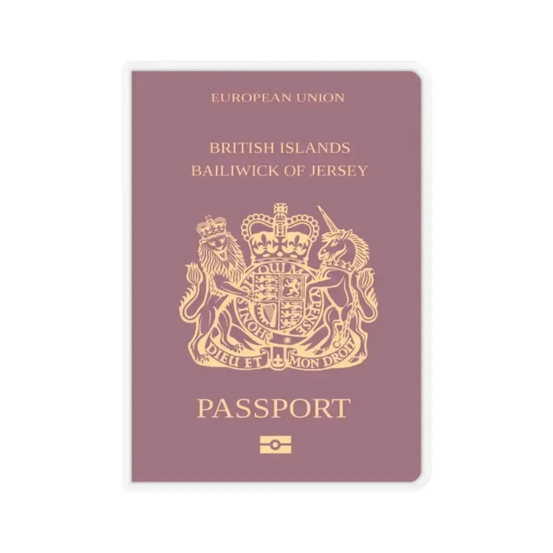 Jersey Passport - STICKER Vinyl Kiss-Cut Decal 2 Inch Transparent - The Sticker Space