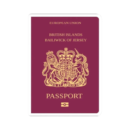 Jersey Passport - STICKER Vinyl Kiss-Cut Decal 2 Inch White - The Sticker Space