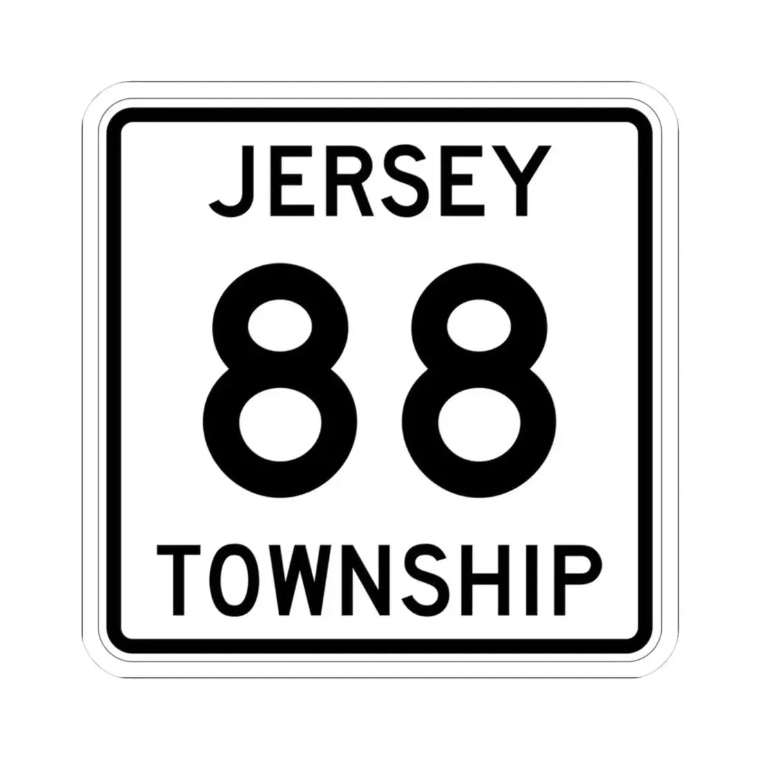 Jersey Township Route 88 Licking County Ohio (Ohio) (Road Sign) STICKER Vinyl Kiss-Cut Decal 3 Inch White - The Sticker Space