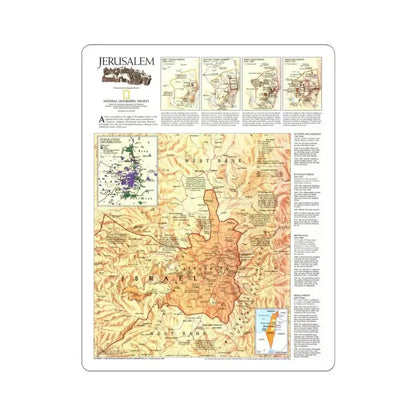 Jerusalem (1996) (Map) STICKER Vinyl Kiss-Cut Decal 6 Inch White - The Sticker Space