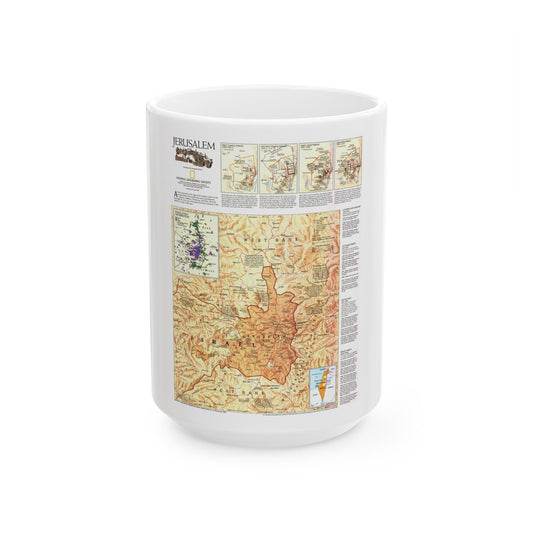 Jerusalem (1996) (Map) White Coffee Mug-15oz-The Sticker Space