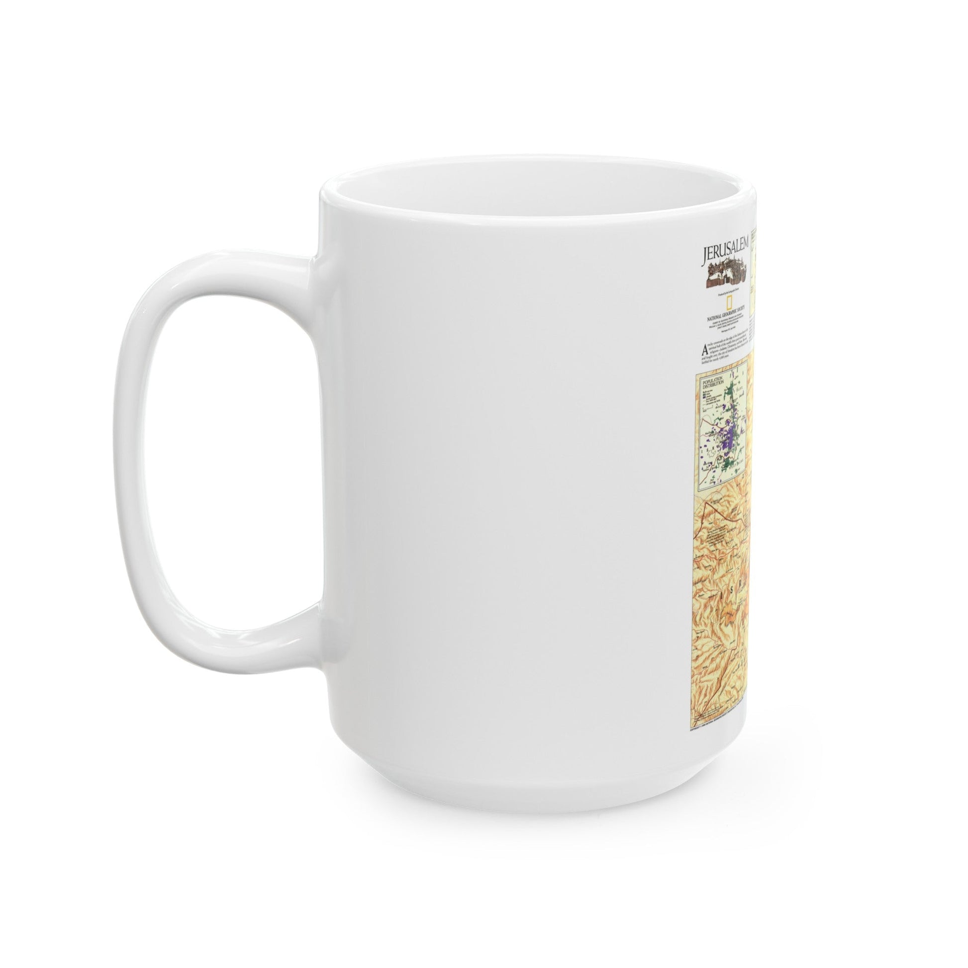 Jerusalem (1996) (Map) White Coffee Mug-The Sticker Space