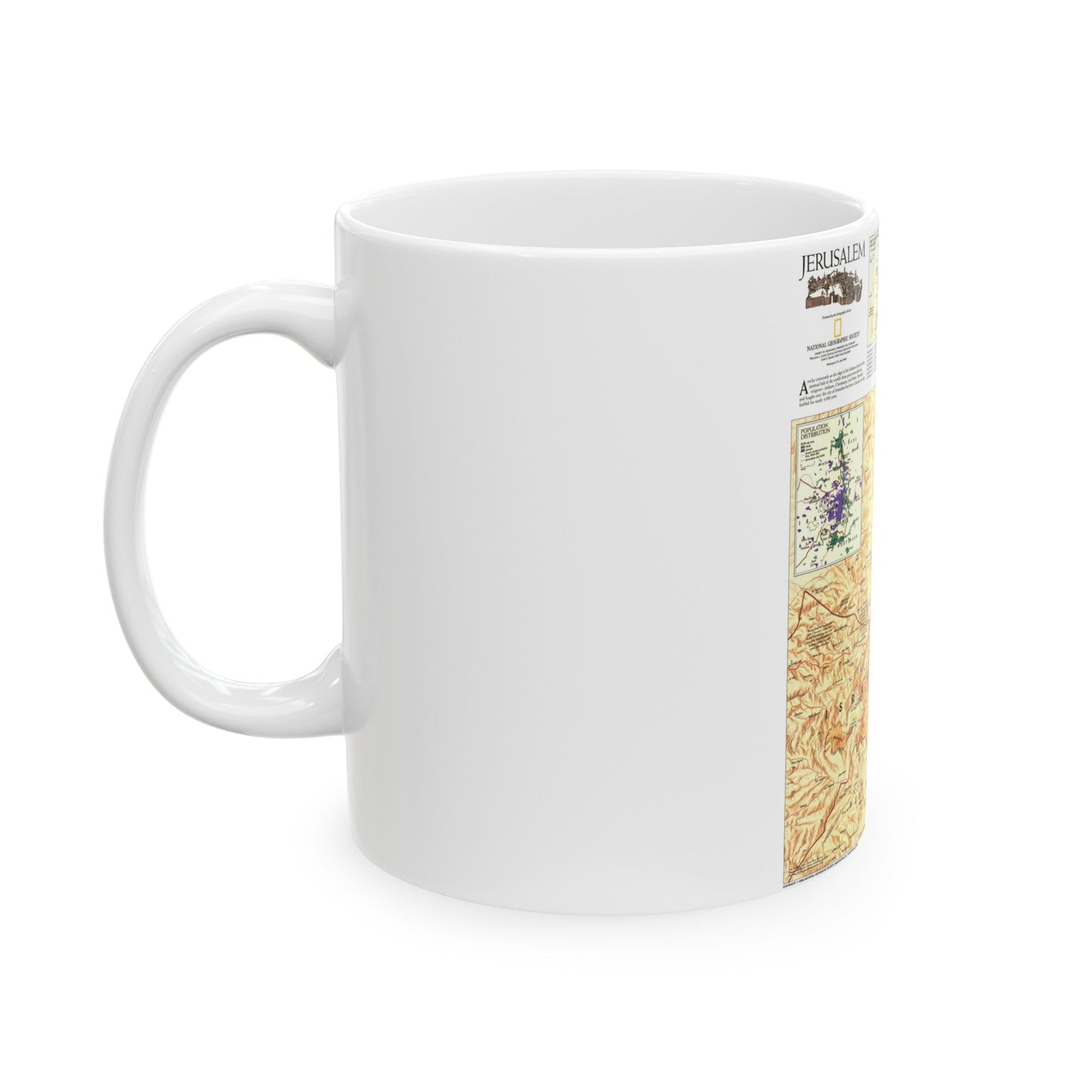 Jerusalem (1996) (Map) White Coffee Mug-The Sticker Space