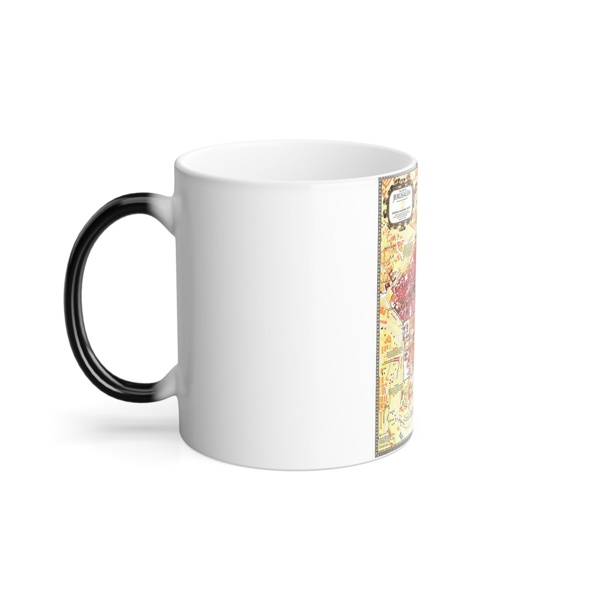 Jerusalem- The Old City (1996) (Map) Color Changing Mug 11oz-11oz-The Sticker Space