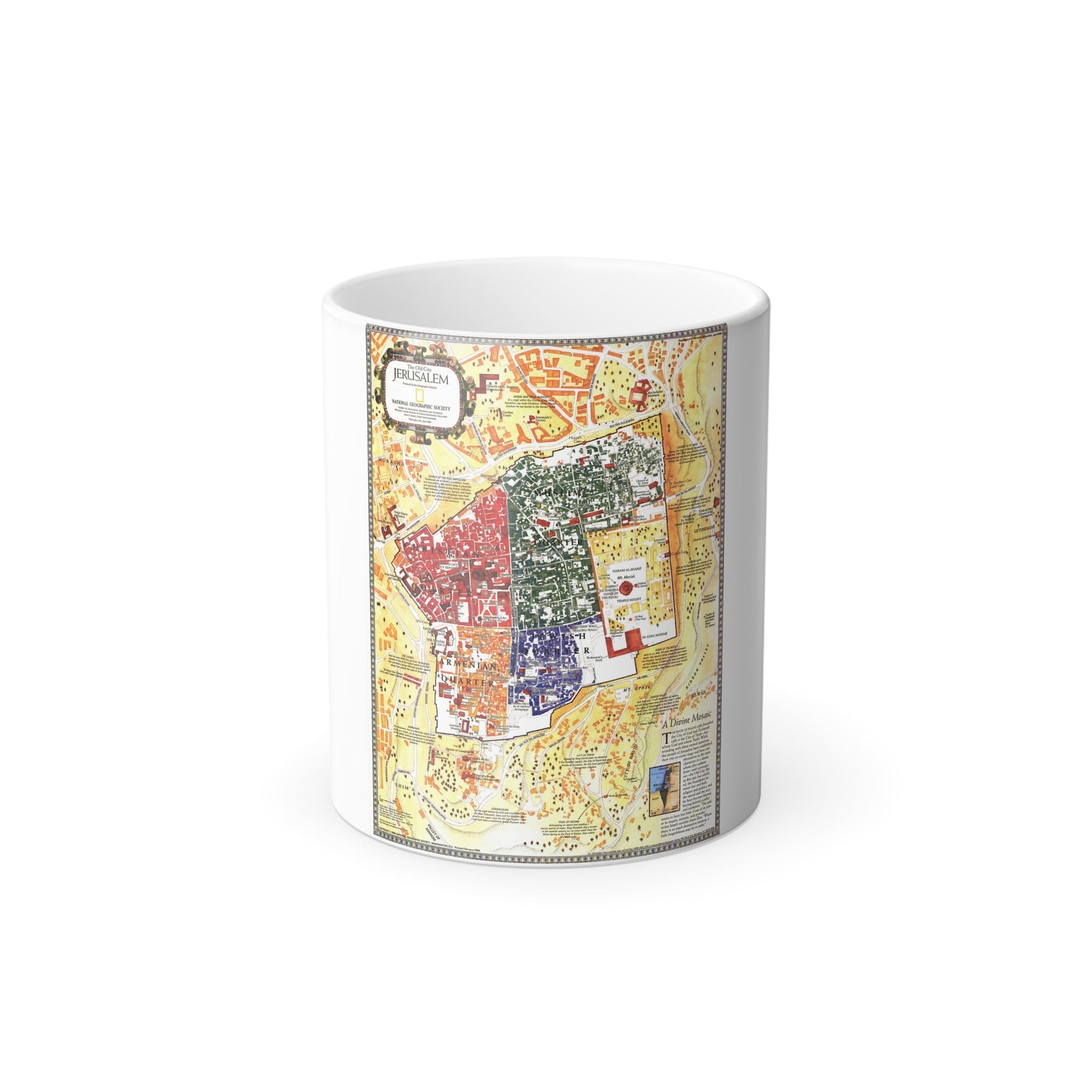 Jerusalem- The Old City (1996) (Map) Color Changing Mug 11oz-11oz-The Sticker Space