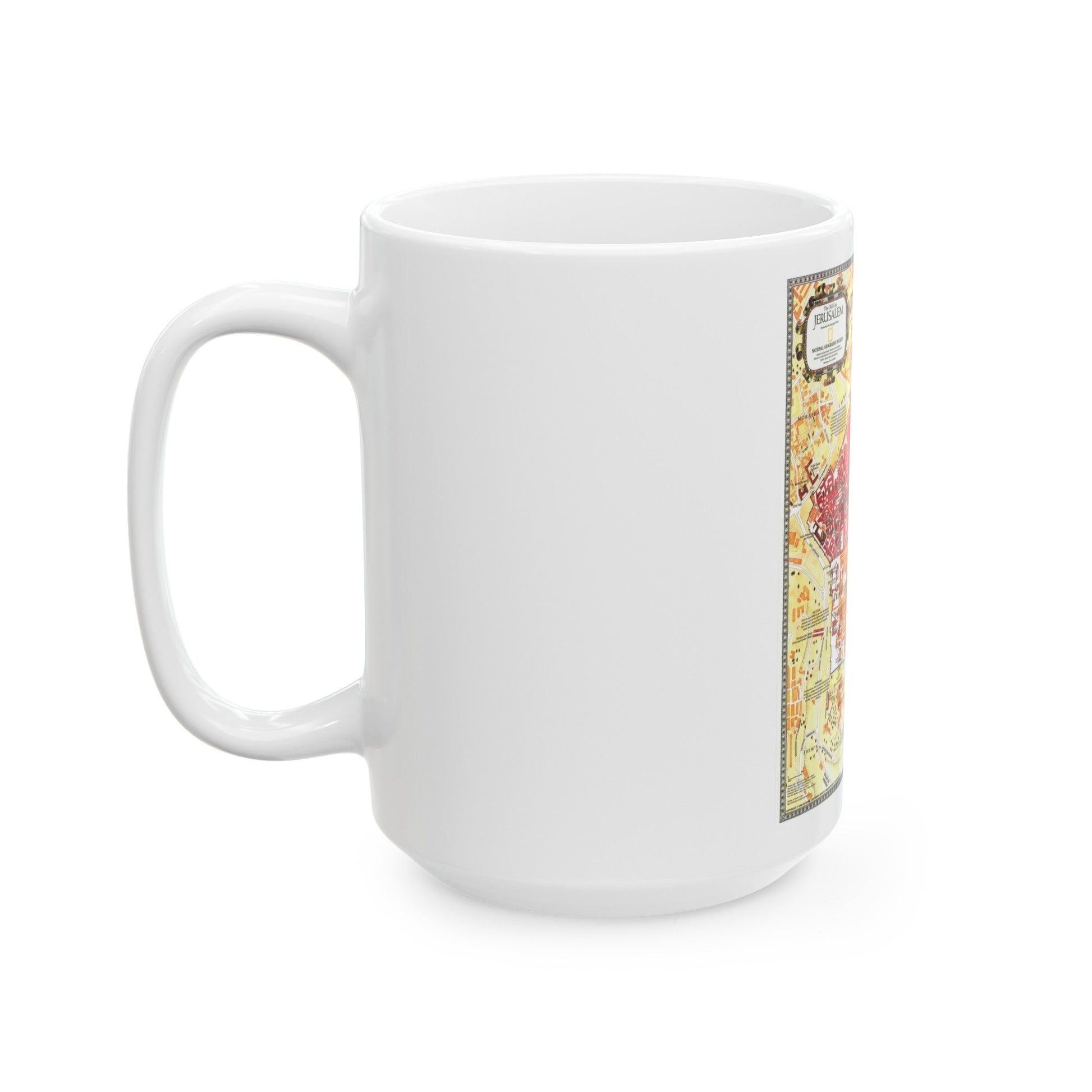 Jerusalem- The Old City (1996) (Map) White Coffee Mug-The Sticker Space