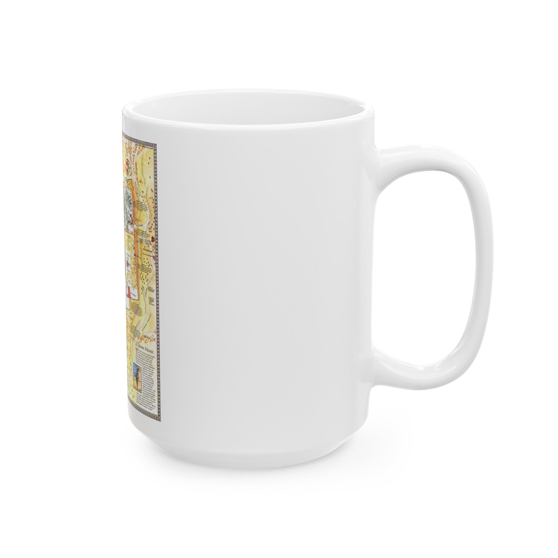 Jerusalem- The Old City (1996) (Map) White Coffee Mug-The Sticker Space