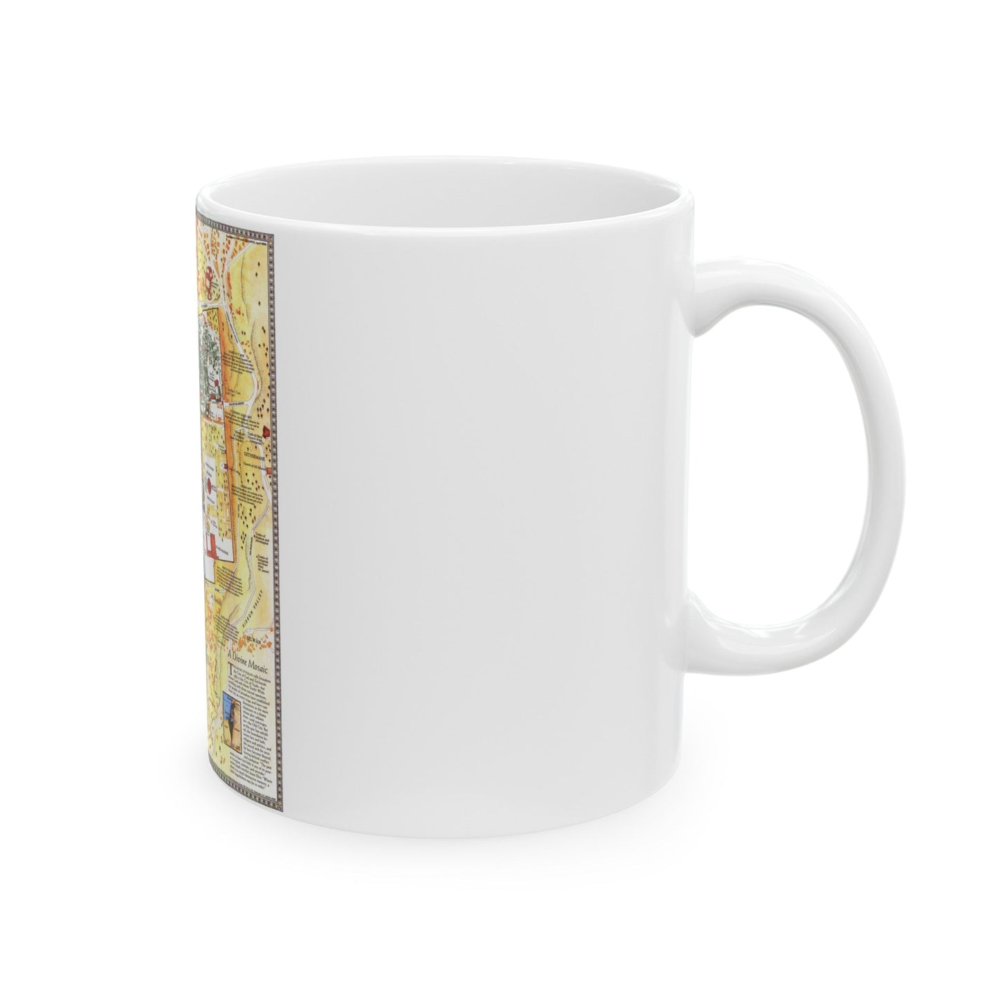 Jerusalem- The Old City (1996) (Map) White Coffee Mug-The Sticker Space