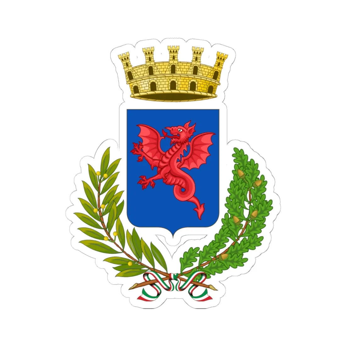 Jesolo-Stemma (Italy) (Coat of Arms) STICKER Vinyl Kiss-Cut Decal 6 Inch White - The Sticker Space