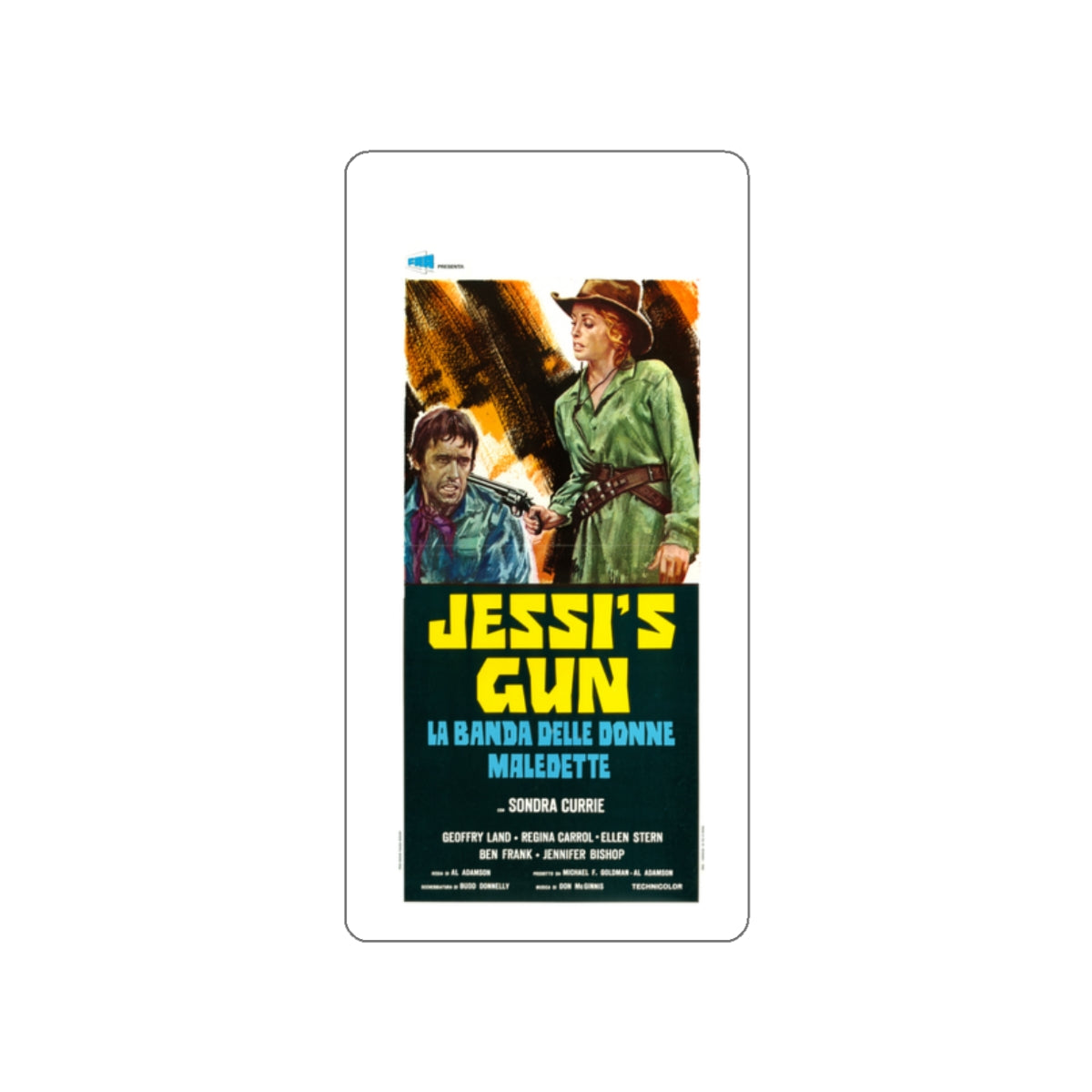 JESSI'S GUN 1975 Movie Poster STICKER Vinyl Die-Cut Decal-2 Inch-The Sticker Space