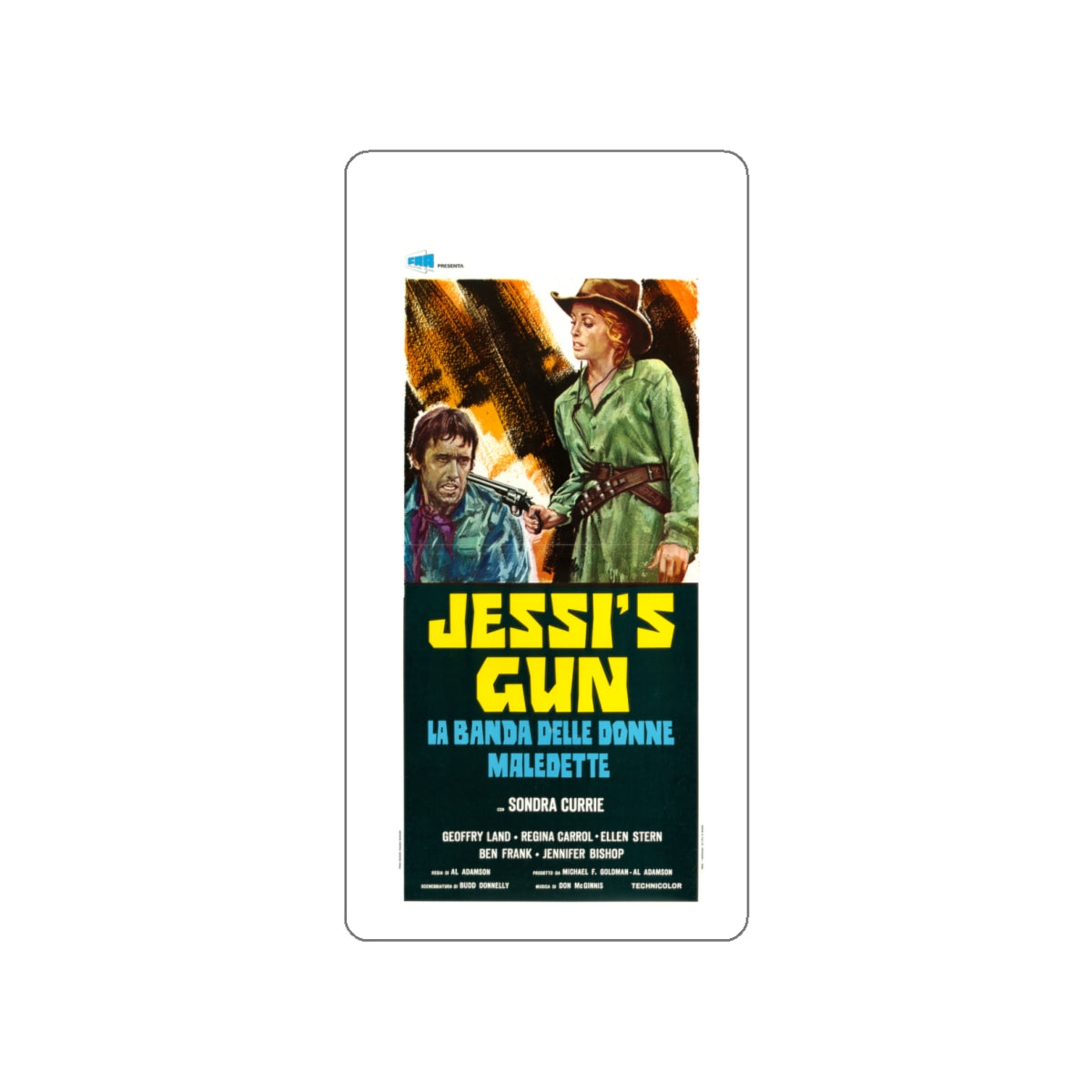 JESSI'S GUN 1975 Movie Poster STICKER Vinyl Die-Cut Decal-4 Inch-The Sticker Space