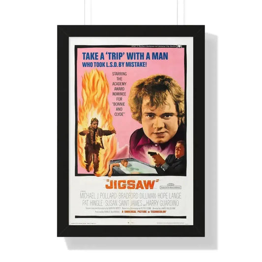 JIGSAW 1968 - Framed Movie Poster 16″ x 24″ Black - The Sticker Space