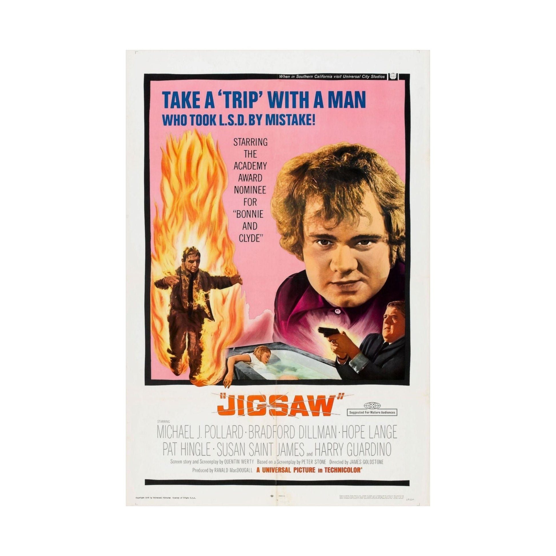 JIGSAW 1968 - Paper Movie Poster-The Sticker Space