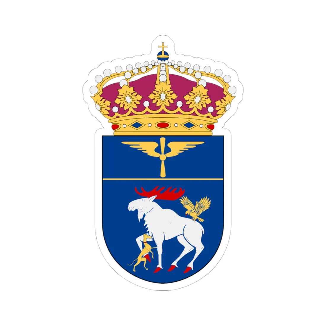 Jämtlands flygflottilj vapen (Sweden) (Coat of Arms) STICKER Vinyl Kiss-Cut Decal 4 Inch White - The Sticker Space
