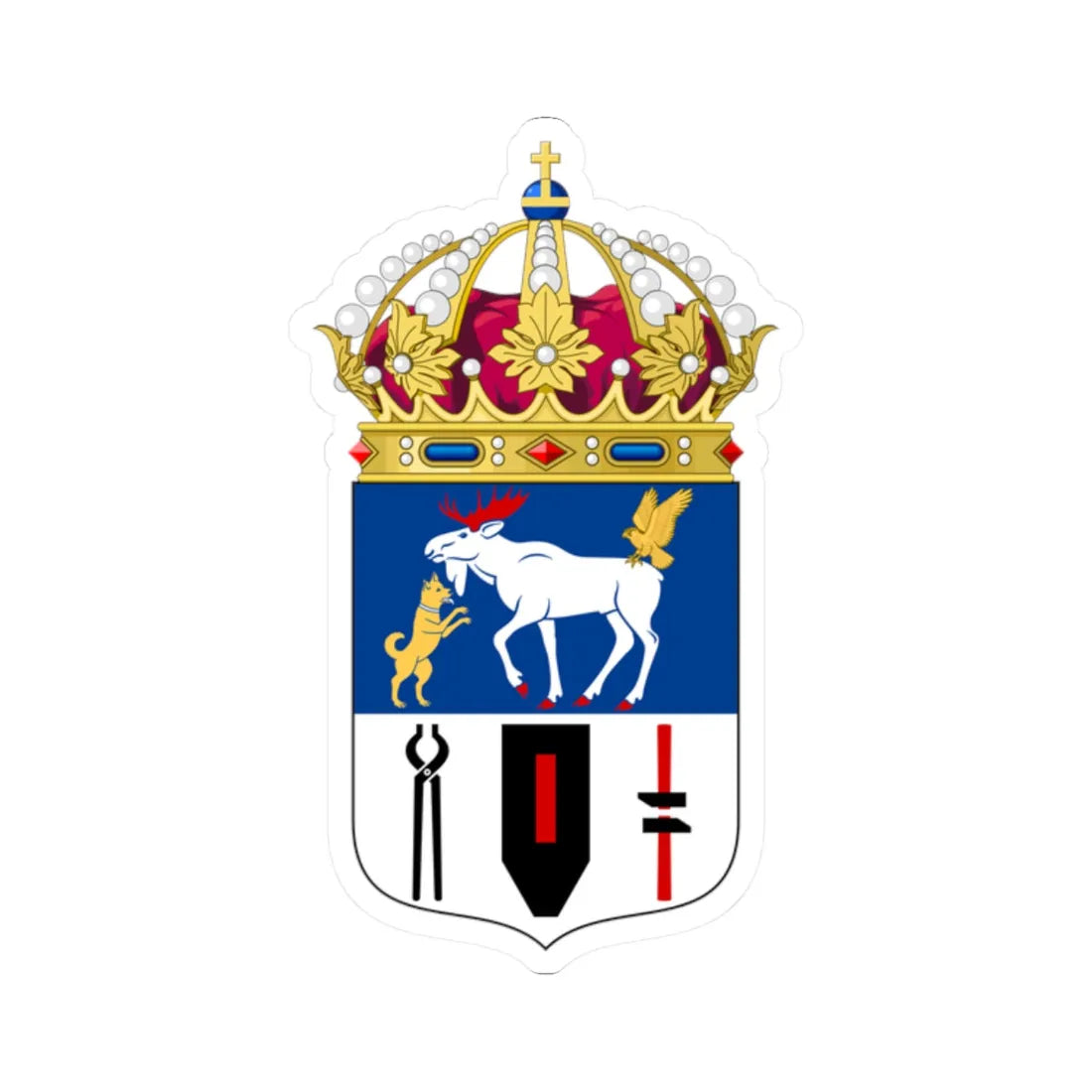Jämtlands läns vapen crowned (Sweden) (Coat of Arms) STICKER Vinyl Kiss-Cut Decal - The Sticker Space