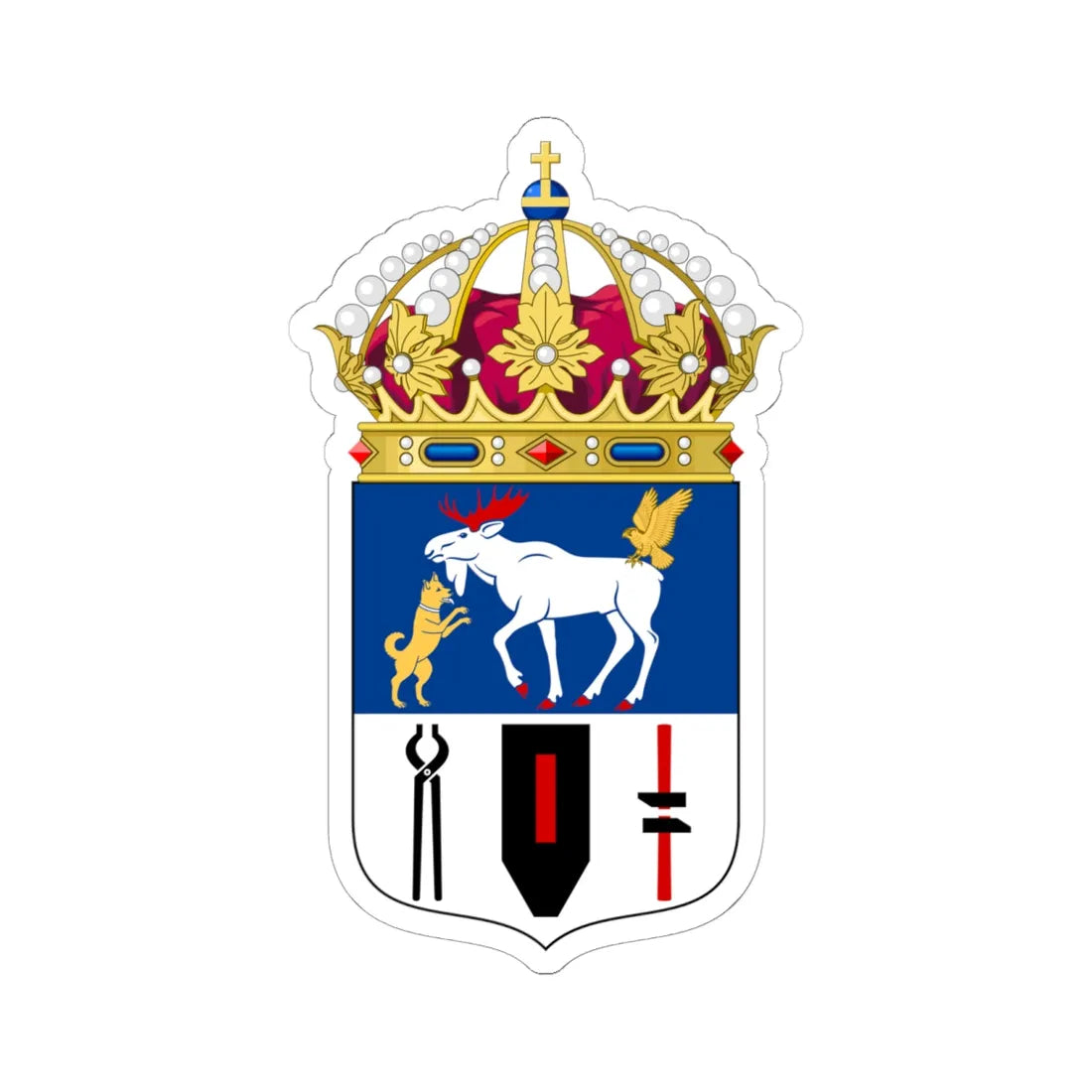 Jämtlands läns vapen crowned (Sweden) (Coat of Arms) STICKER Vinyl Kiss-Cut Decal - The Sticker Space