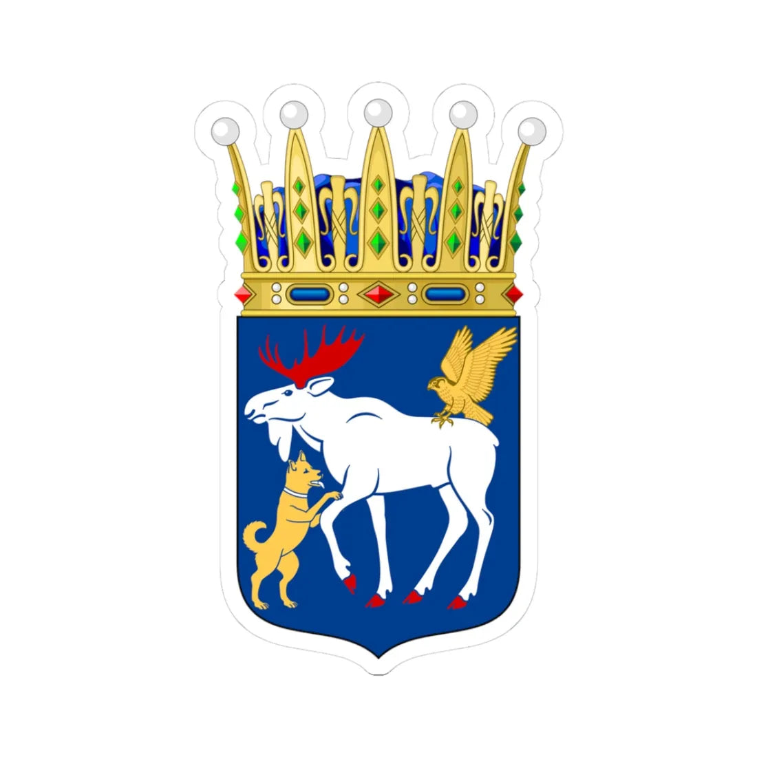 Jämtlands vapen crowned (Sweden) (Coat of Arms) STICKER Vinyl Kiss-Cut Decal 3 Inch White - The Sticker Space