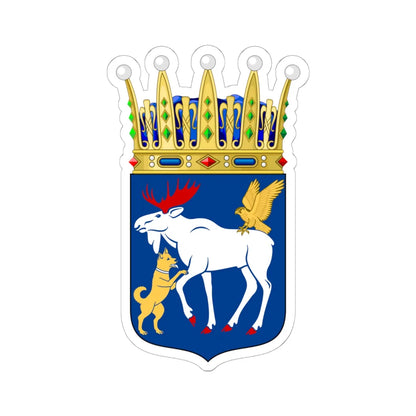 Jämtlands vapen crowned (Sweden) (Coat of Arms) STICKER Vinyl Kiss-Cut Decal 6 Inch White - The Sticker Space