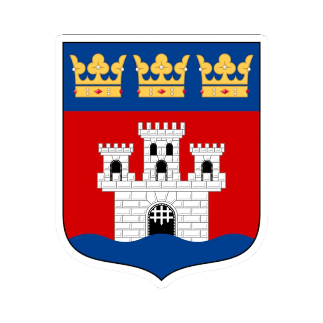 Jönköping läns vapen (Sweden) (Coat of Arms) STICKER Vinyl Kiss-Cut Decal 2 Inch White - The Sticker Space
