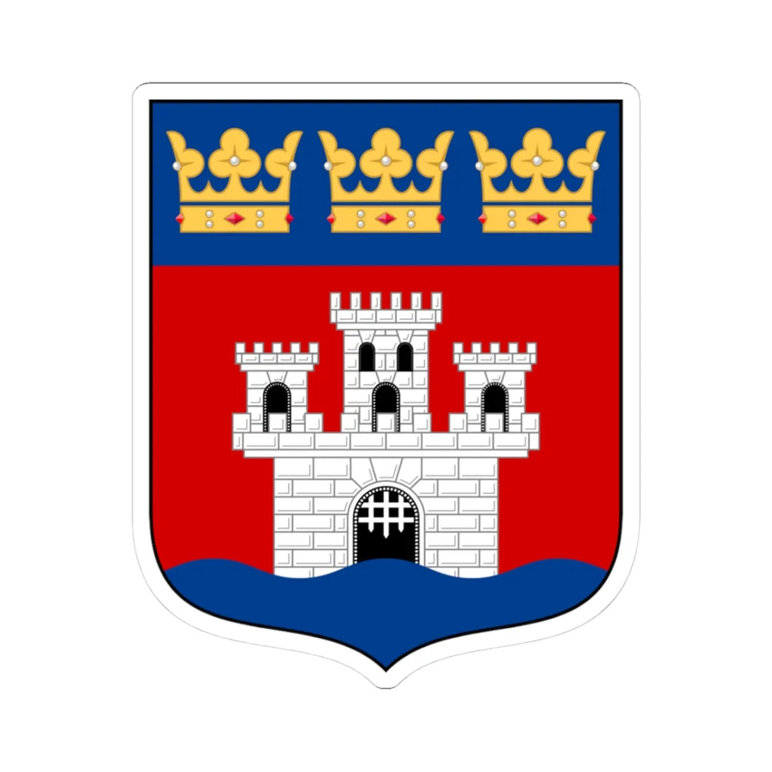 Jönköping läns vapen (Sweden) (Coat of Arms) STICKER Vinyl Kiss-Cut Decal 3 Inch White - The Sticker Space
