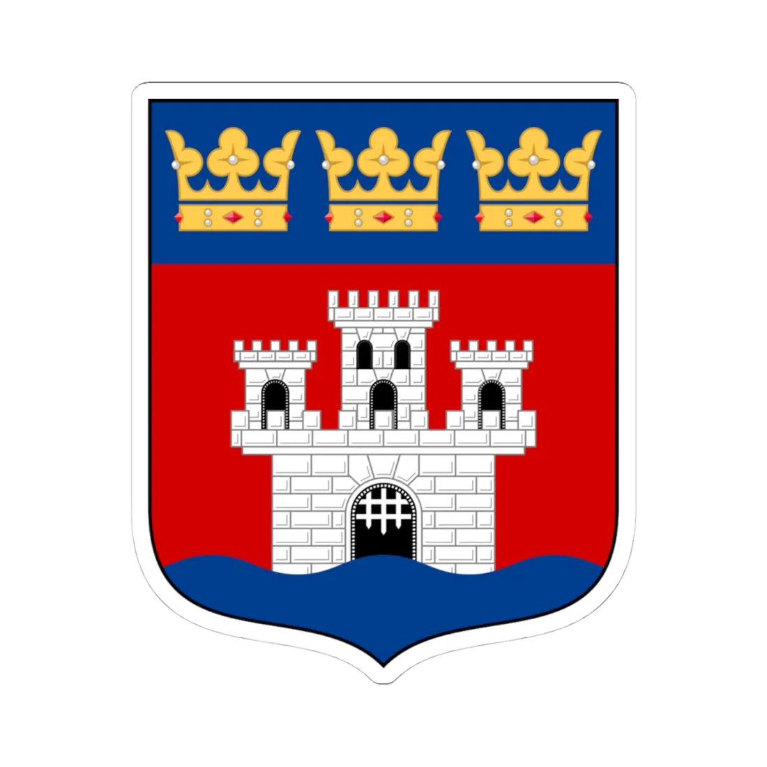 Jönköping läns vapen (Sweden) (Coat of Arms) STICKER Vinyl Kiss-Cut Decal 4 Inch White - The Sticker Space