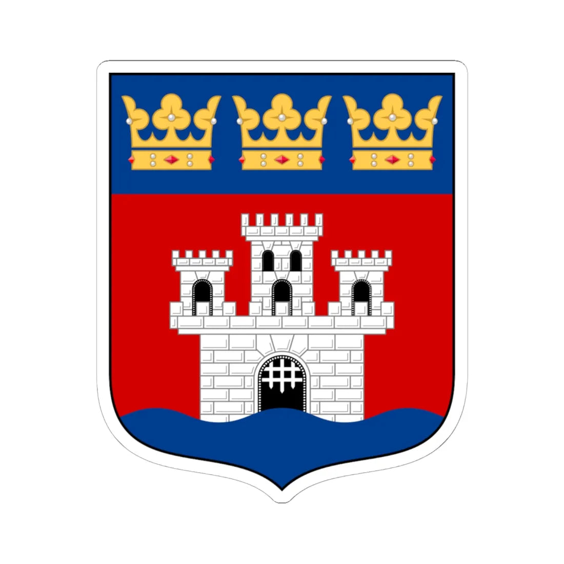 Jönköping läns vapen (Sweden) (Coat of Arms) STICKER Vinyl Kiss-Cut Decal 6 Inch White - The Sticker Space
