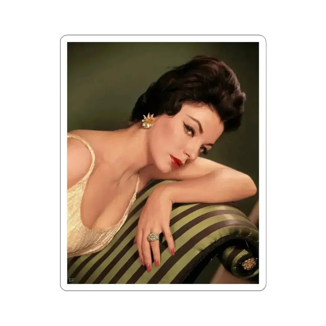 Joan Collins #546 (Vintage Female Icon) STICKER Vinyl Kiss-Cut Decal 6 Inch White - The Sticker Space