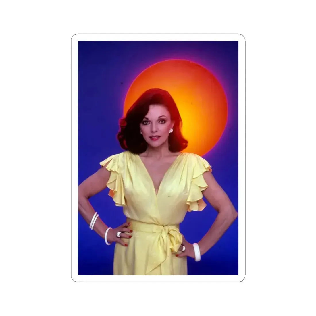 Joan Collins #588 (Vintage Female Icon) STICKER Vinyl Kiss-Cut Decal 3 Inch White - The Sticker Space