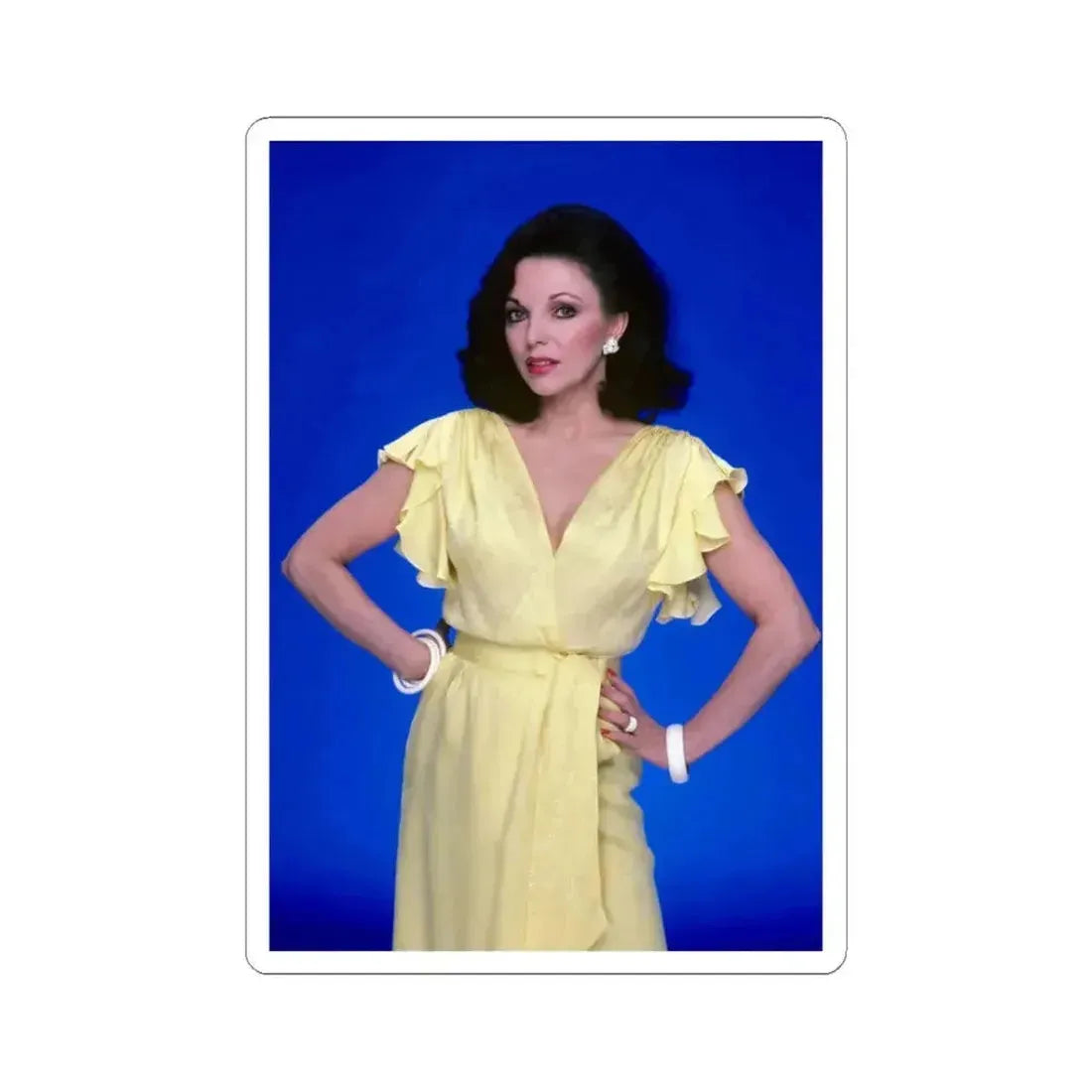 Joan Collins #590 (Vintage Female Icon) STICKER Vinyl Kiss-Cut Decal 3 Inch White - The Sticker Space