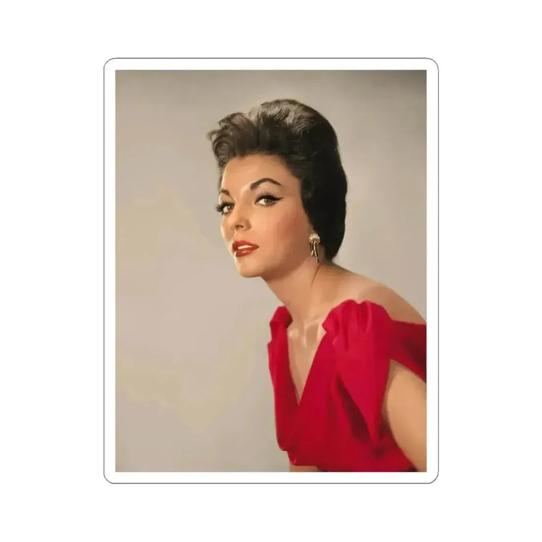 Joan Collins #592 (Vintage Female Icon) STICKER Vinyl Kiss-Cut Decal 6 Inch White - The Sticker Space