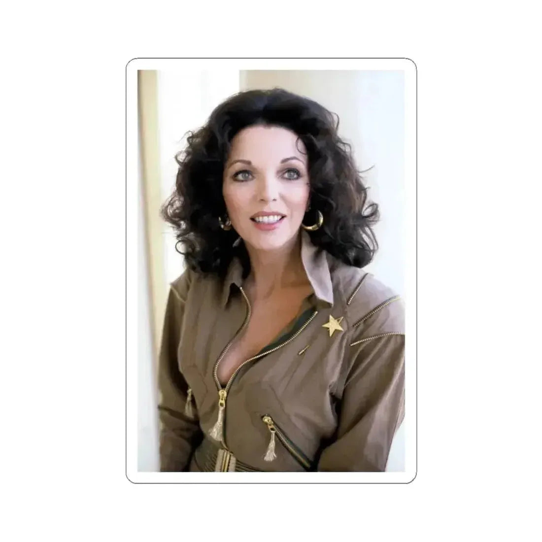 Joan Collins #594 (Vintage Female Icon) STICKER Vinyl Kiss-Cut Decal 3 Inch White - The Sticker Space