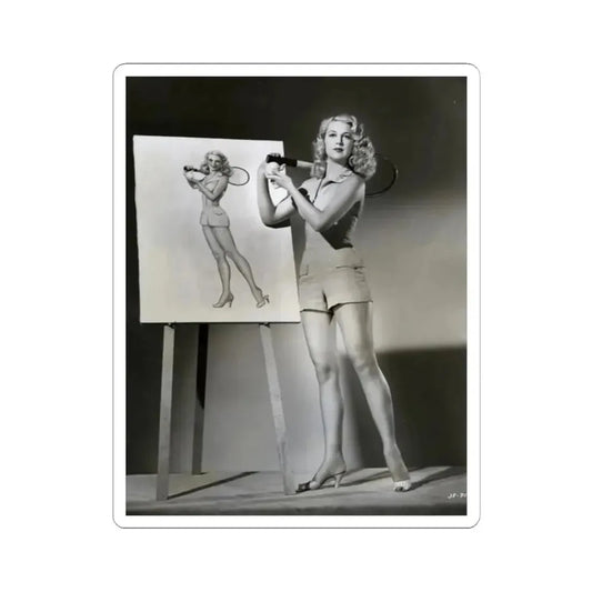 Joan Shawlee #27 (Vintage Female Icon) STICKER Vinyl Kiss-Cut Decal 2 Inch White - The Sticker Space