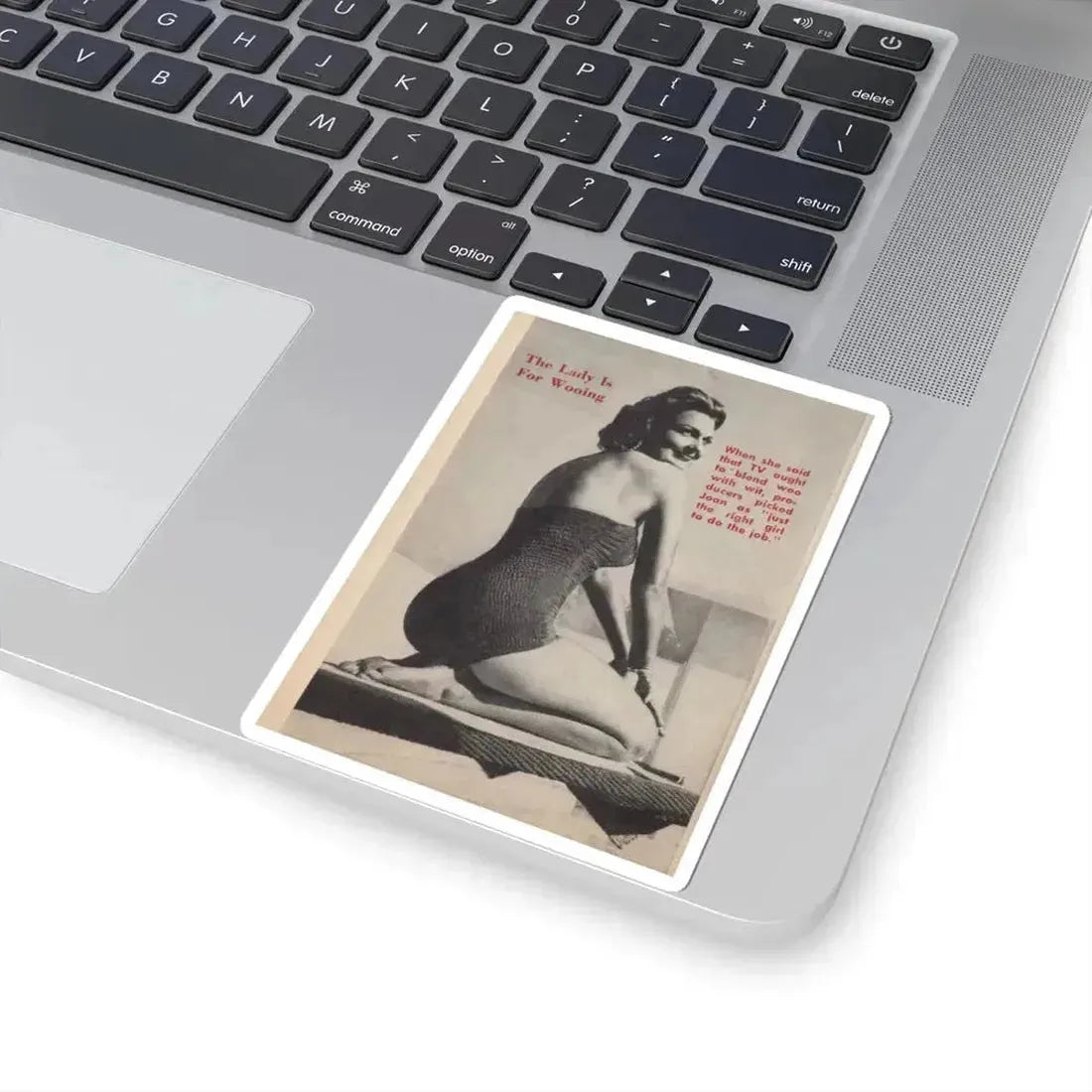 Joan Shawlee #48 - Page 62 - Pages 3 of 3 with, Joan+1 Full Page B&W Photo & Caption from People Today Pocket Mag. 1-26-55 (Vintage Female Icon) STICKER Vinyl Kiss-Cut Decal - The Sticker Space