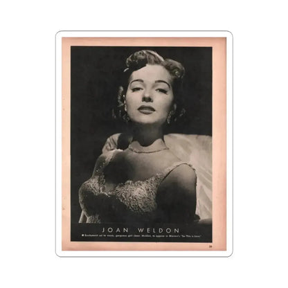 Joan Weldon #27 - 50's B&W 8.5x10.5 Era Mag. Glamour Photo (Vintage Female Icon) STICKER Vinyl Kiss-Cut Decal 6 Inch White - The Sticker Space