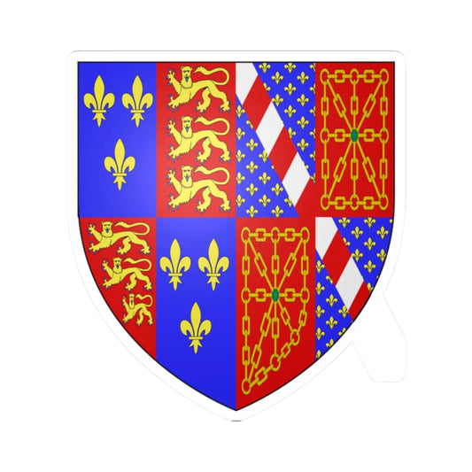 Joanna of Navarre Arms (England) (Coat of Arms) STICKER Vinyl Kiss-Cut Decal 2 Inch White - The Sticker Space
