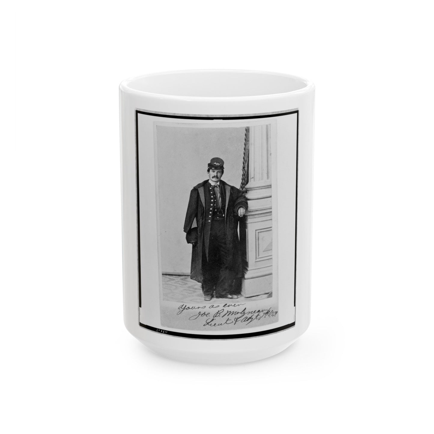 Joe B. Molyneaux, Union Officer, Full-Length Portrait, Standing, Facing Front (U.S. Civil War) White Coffee Mug-15oz-The Sticker Space