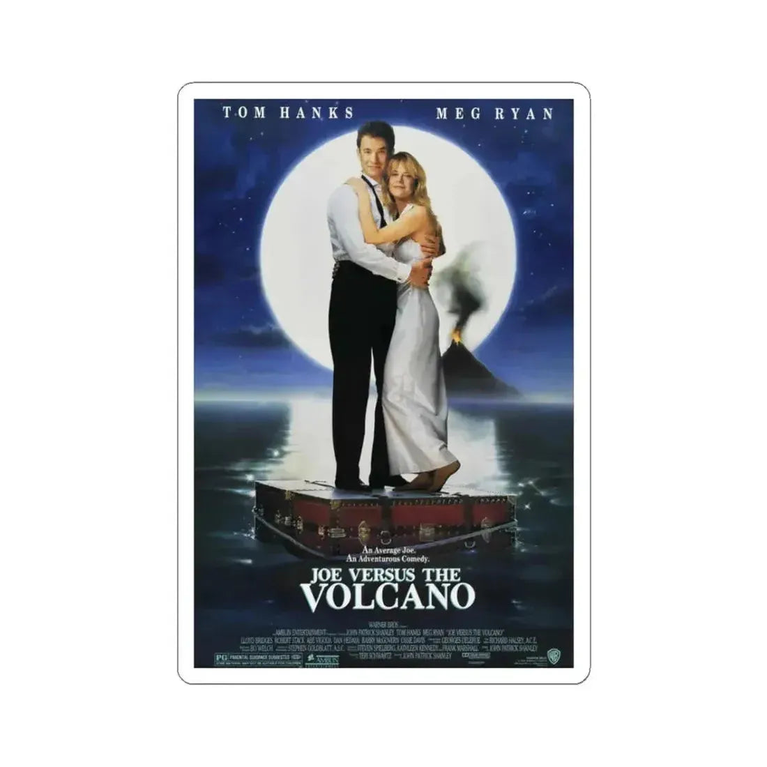 Joe Versus the Volcano 1990 Movie Poster - STICKER Vinyl Kiss-Cut Decal 3 Inch White - The Sticker Space
