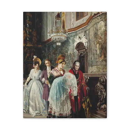 Johann Hamza (1850-1927) The christening - Canvas Wall Art 11″ x 14″ 1.25" - The Sticker Space